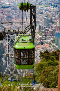 Bogota, Colombia - A Cable Car Carrying Tourists Approaches the Andean Peak of Monserrate ©Mano Chandra Dhas