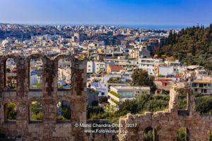 Athens, Greece: Looking across ruined facade of Odeon Herodes Atticus © Mano Chandra Dhas