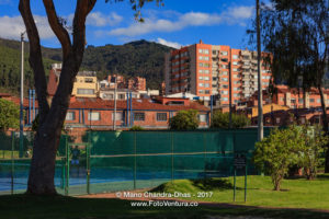 Bogotá, Colombia - View of the Eastern Hills from Park in Los Cedritos