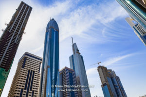 Dubai, UAE - Looking Skywards Beyond Skyscrapers. Limitless Possibilities