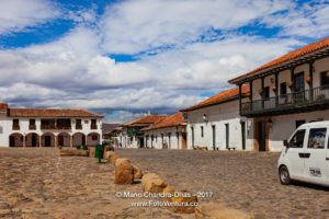 Villa de Leyva, Colombia - One Side and Corner Of The Cobblestoned Plaza Mayor