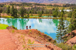 Colombia, South America - The Semi Arid Region And Pools Of Water Known Locally As Pozos Azules, Near The Andes Town Of Villa de Leyva, In The Boyacá Department