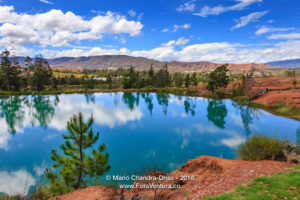 Colombia, South America - The Pools Of Water Known Locally As Pozos Azules, In The Semi Arid Region Near The Andes Town Of Villa de Leyva, In The Boyacá Department