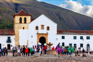 Colombia, South America - Church On The Plaza Mayor Of The Historic 16th Century Town of Villa de Leyva, In The Boyacá Department