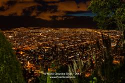 Bogota, Colombia - Striking Night View of the Capital City from Andean Peak Of Monserrate