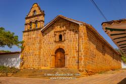 Barichara, Colombia - Front Door to Chapel of Risen Jesus in 300 Year Old Town