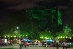 Christmas in Colombia - Decorative LED Lights in Parque De La Noventa Y Tres In The Andean Capital City of Bogotá