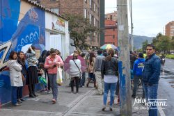 Colombia - The Historic Peace Referendum on the Peace Accord with FARC. People Outside a Polling Centre