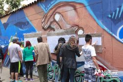 Colombia - The Historic Peace Referendum -  Voters Seen Checking Lists Before Proceeding to Allocated Tables to Vote