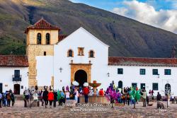 Colombia, South America - Church On The Plaza Mayor Of The Historic 16th Century Town of Villa de Leyva