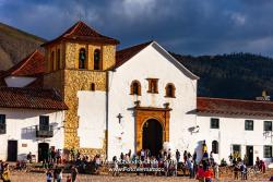 Colombia, South America - Church On The Plaza Mayor Of The Historic 16th Century Town of Villa de Leyva