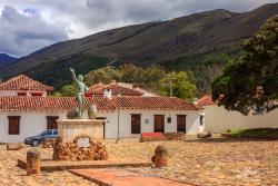 Colombia, South America - The Parque Ricaurte in the Historic 16th Century Andean Town Of Villa de Leyva