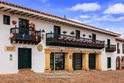 Villa de Leyva, Colombia - Bank and Restaurant, Main Plaza