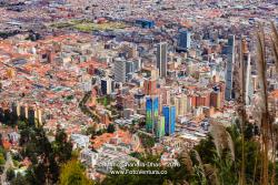 Bogotá, Colombia - A High Angle View of the Downtown Area From Monserrate on the Andes Mountains