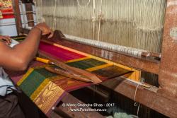 Kanchipuram, Tamil Nadu, India - Hands of a Weaver Creating the Famous Kanchipuram Silk Sari