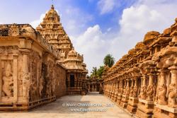 Kanchipuram, Tamil Nadu India - The 1300 year old Khailasanathar Temple