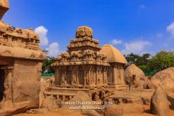 Mahabalipuram, Tamil Nadu, India - The 7th Century Single Granite Arjuna and Draupadi Rathas
